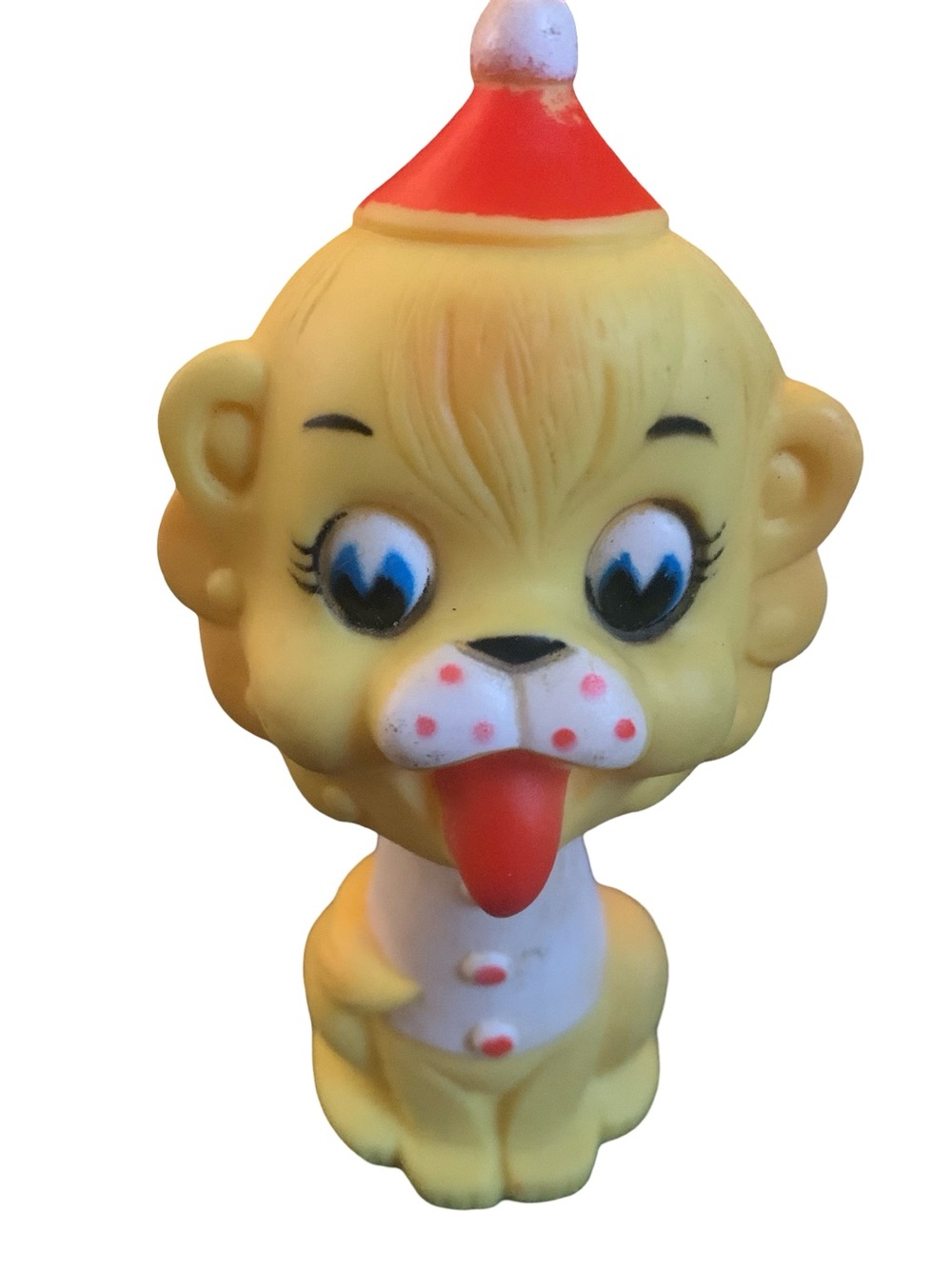 Vintage Circus Yellow Lion 5" Squeeky Toy Taiwan
